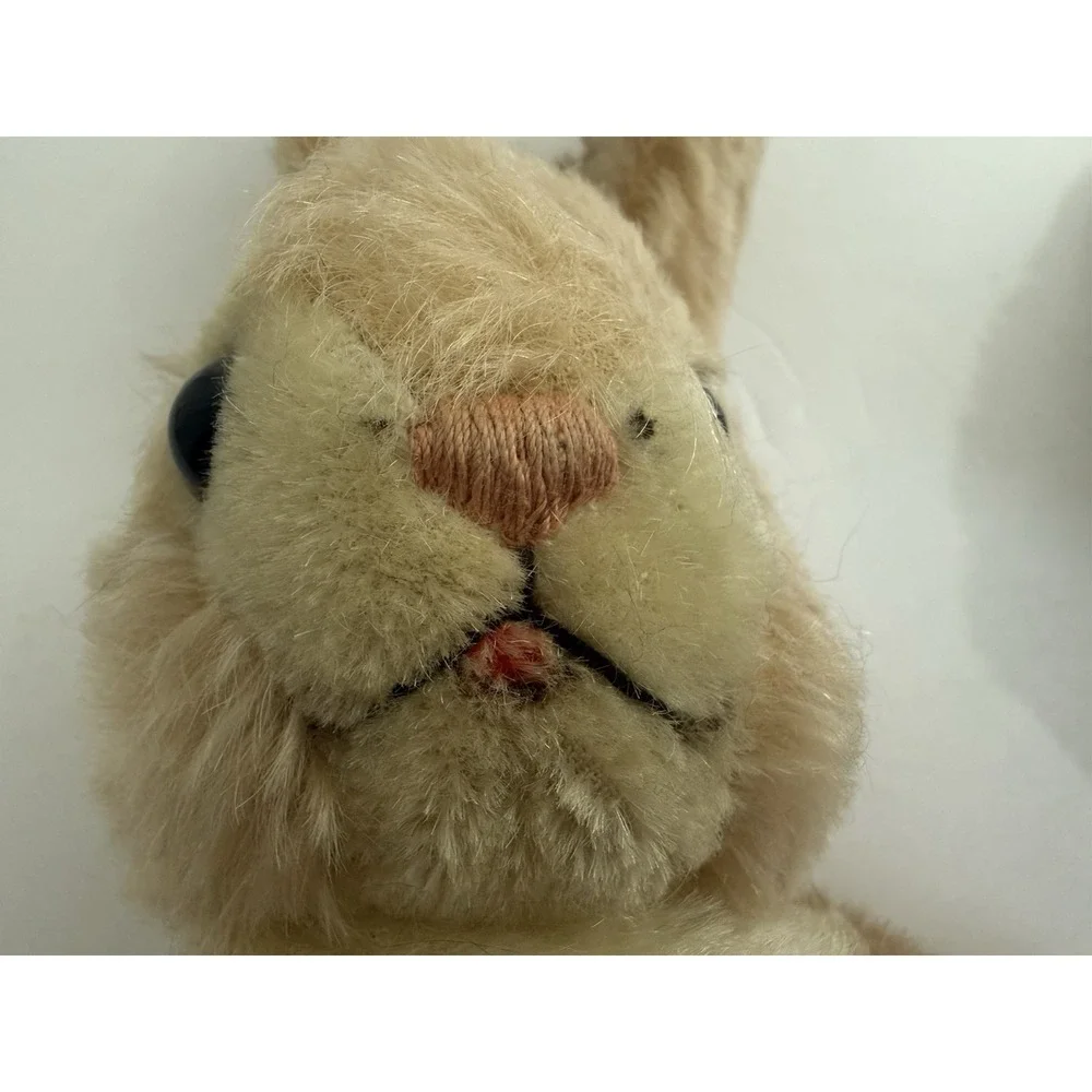 Vtg Bunny Rabbit Steiff Originals Floppy Hansi Ear Button Mohair Twist LOT Of 2